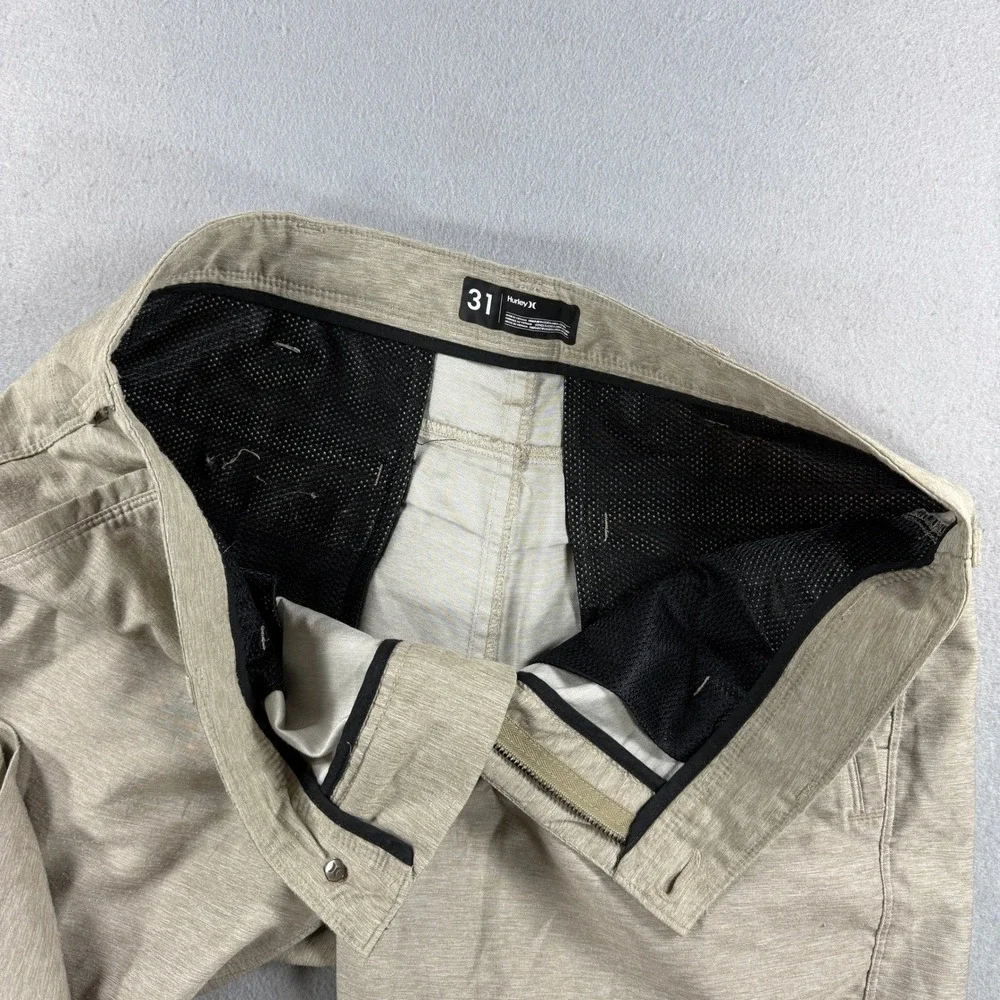 Hurley Nike Dri-Fit Hybrid Walk Shorts Mens 31 Khaki Chino Golf Performance